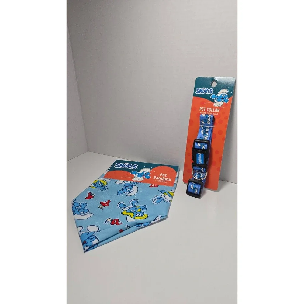 Smurf Dog Collar and Bandana